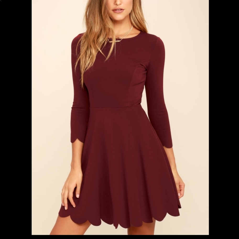 Burgundy skater dress